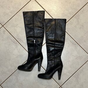 FRYE Black Leather Knee-High Boots